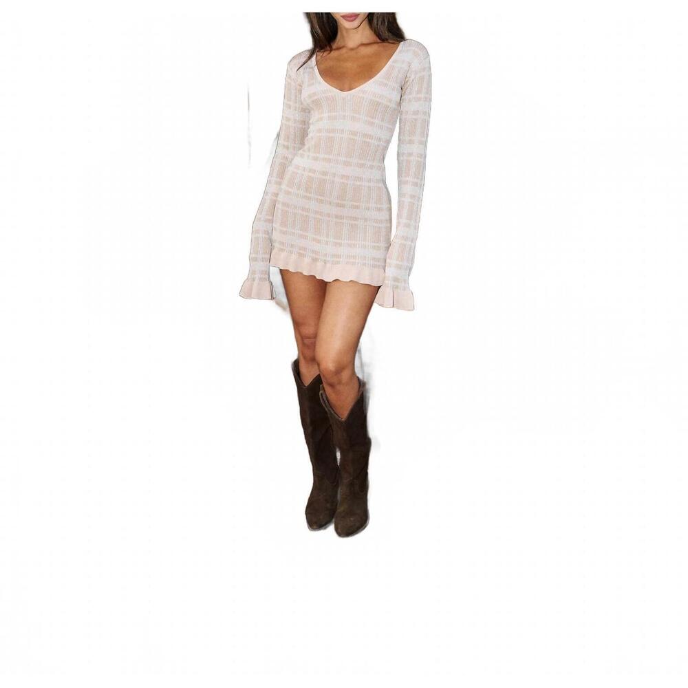 NEW BANANHOT ether mini dress in coffee cream - Picture 7 of 7